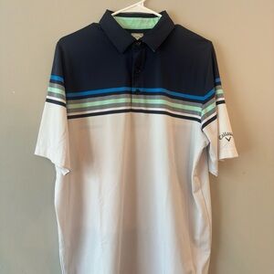Callaway Men's Polo Shirt - Navy, Blue, and White